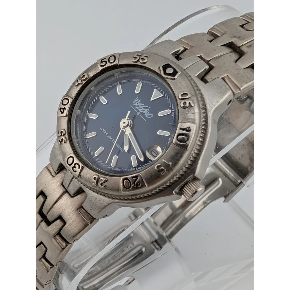 Vintage Mossimo Watch Women 28mm Case Blue Dial 6.5